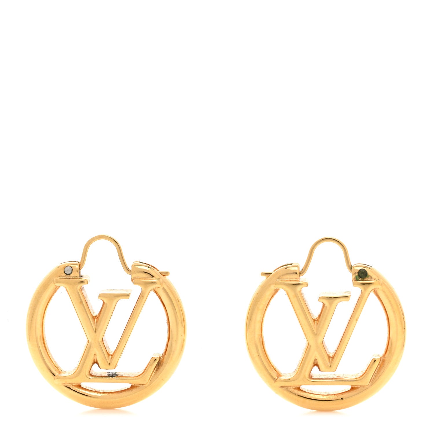 Louis Vuitton Metal Small Louise Hoop Earrings Gold 1 of 6