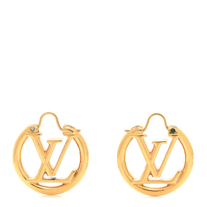 Louis Vuitton Metal Small Louise Hoop Earrings Gold 1 of 6