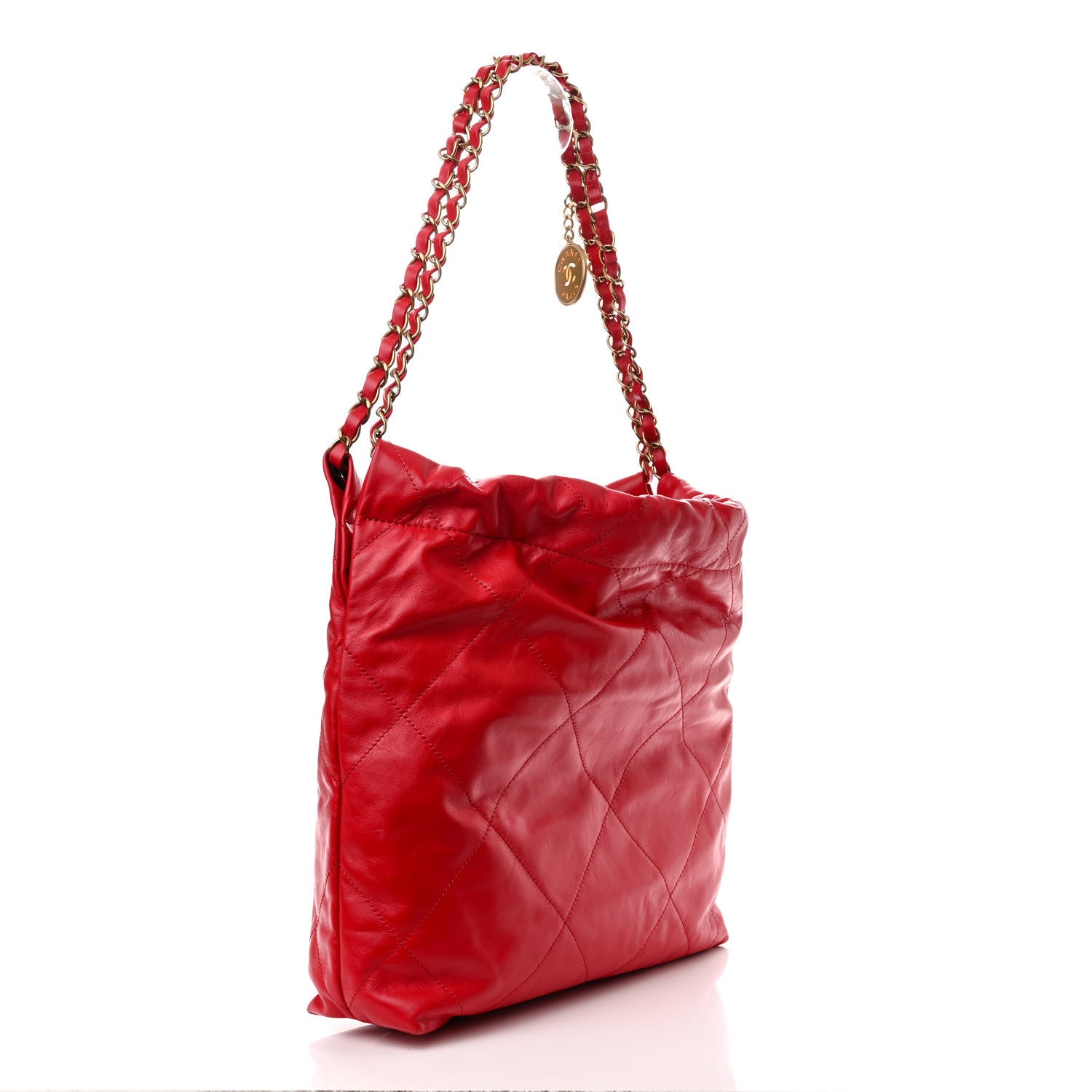 Chanel Shiny Calfskin Quilted Small Chanel 22 Red 4 of 11