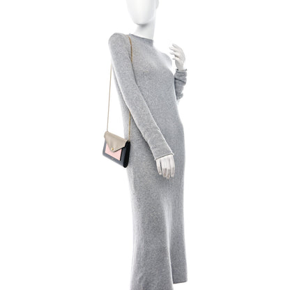 Celine Smooth Calfskin Tri-Color Clutch on a Chain Taupe 2 of 10