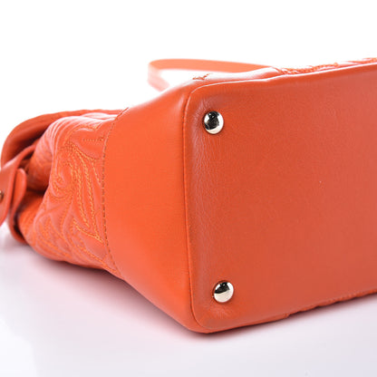 Versace Barocco Quilted Nappa Altea Vanitas Satchel Orange 8 of 9