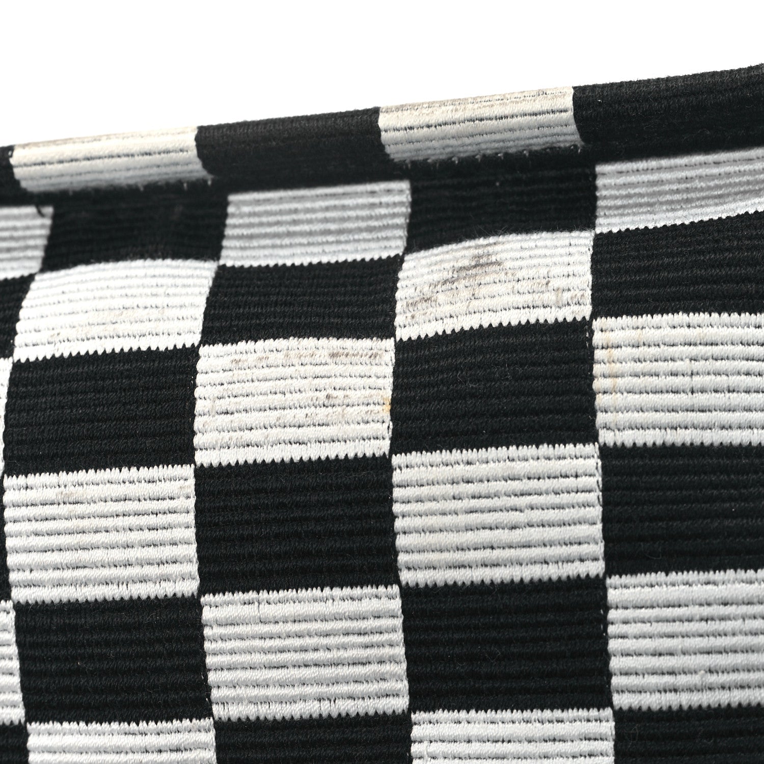 Christian Dior Canvas Embroidered Checkered Book Tote Black White 12 of 14