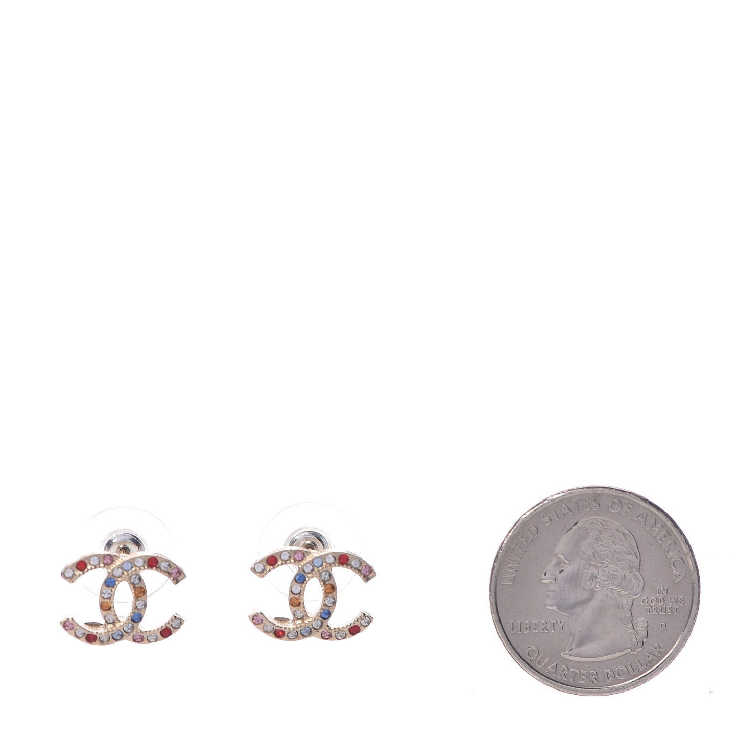 Crystal CC Earrings Gold Multicolor