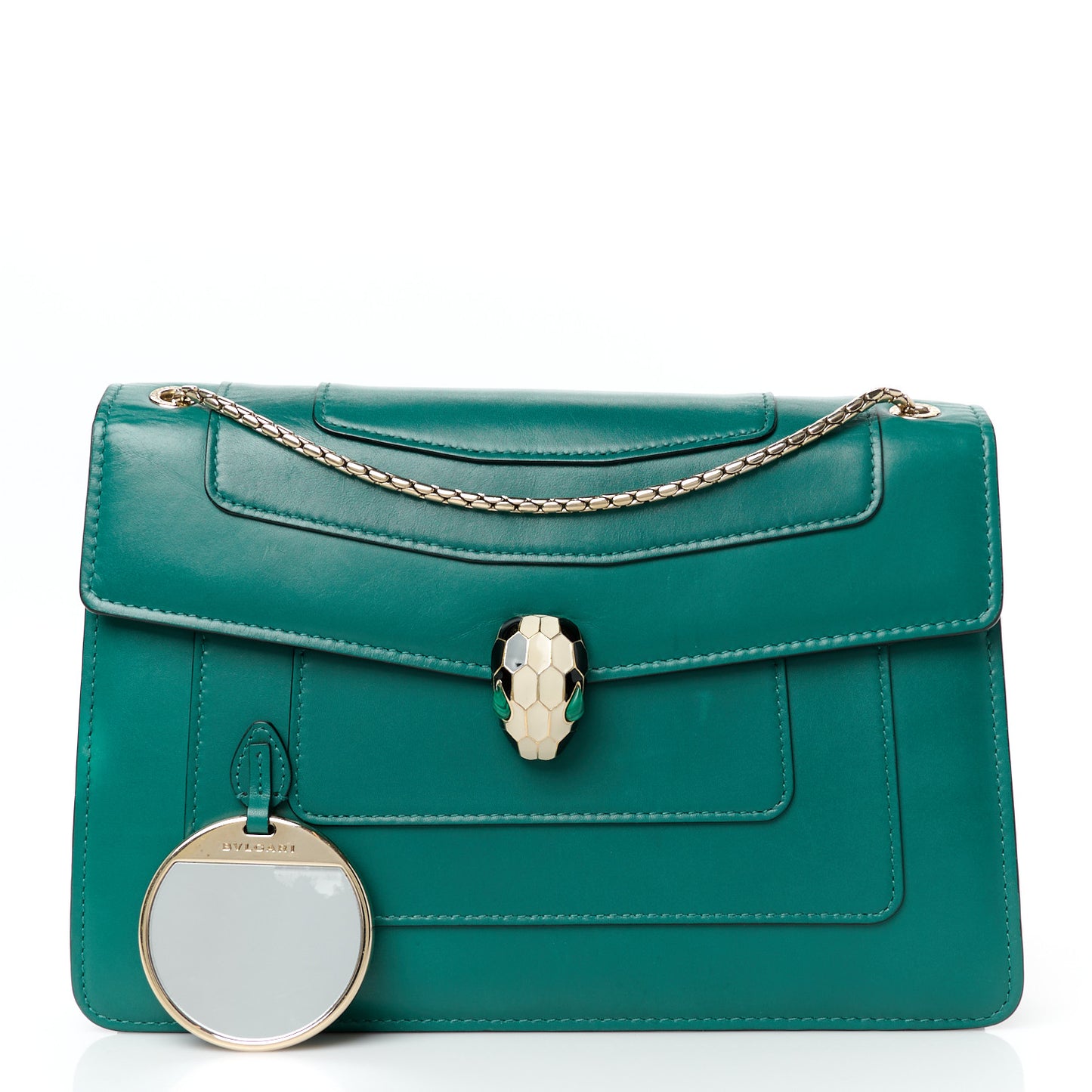 Calfskin Serpenti Forever Shoulder Bag Emerald Green