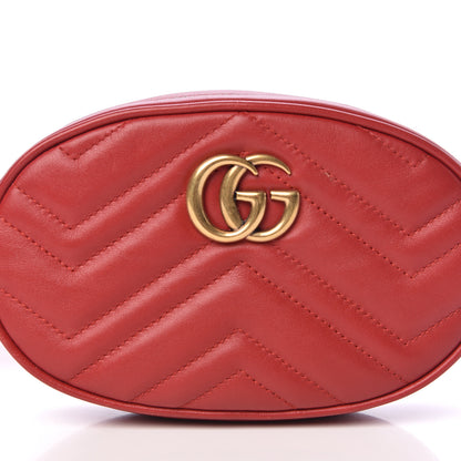 Gucci Calfskin Matelasse GG Marmont Belt Bag 95 38 Hibiscus Red 11 of 11
