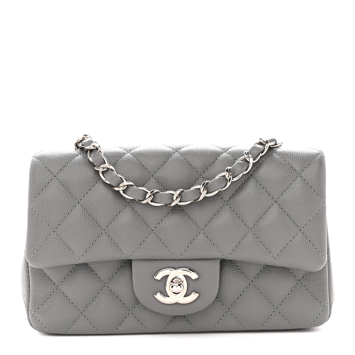 Chanel Caviar Quilted Mini Rectangular Flap Grey 1 of 10