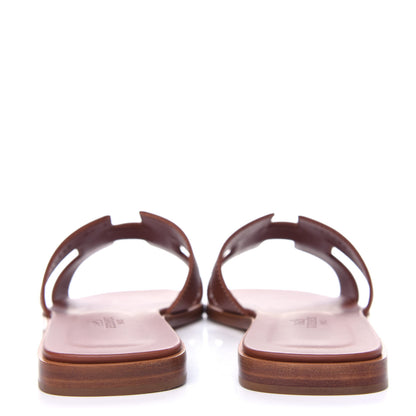 Hermes Box Calfskin Oran Sandals 39.5 Gold 7 of 11