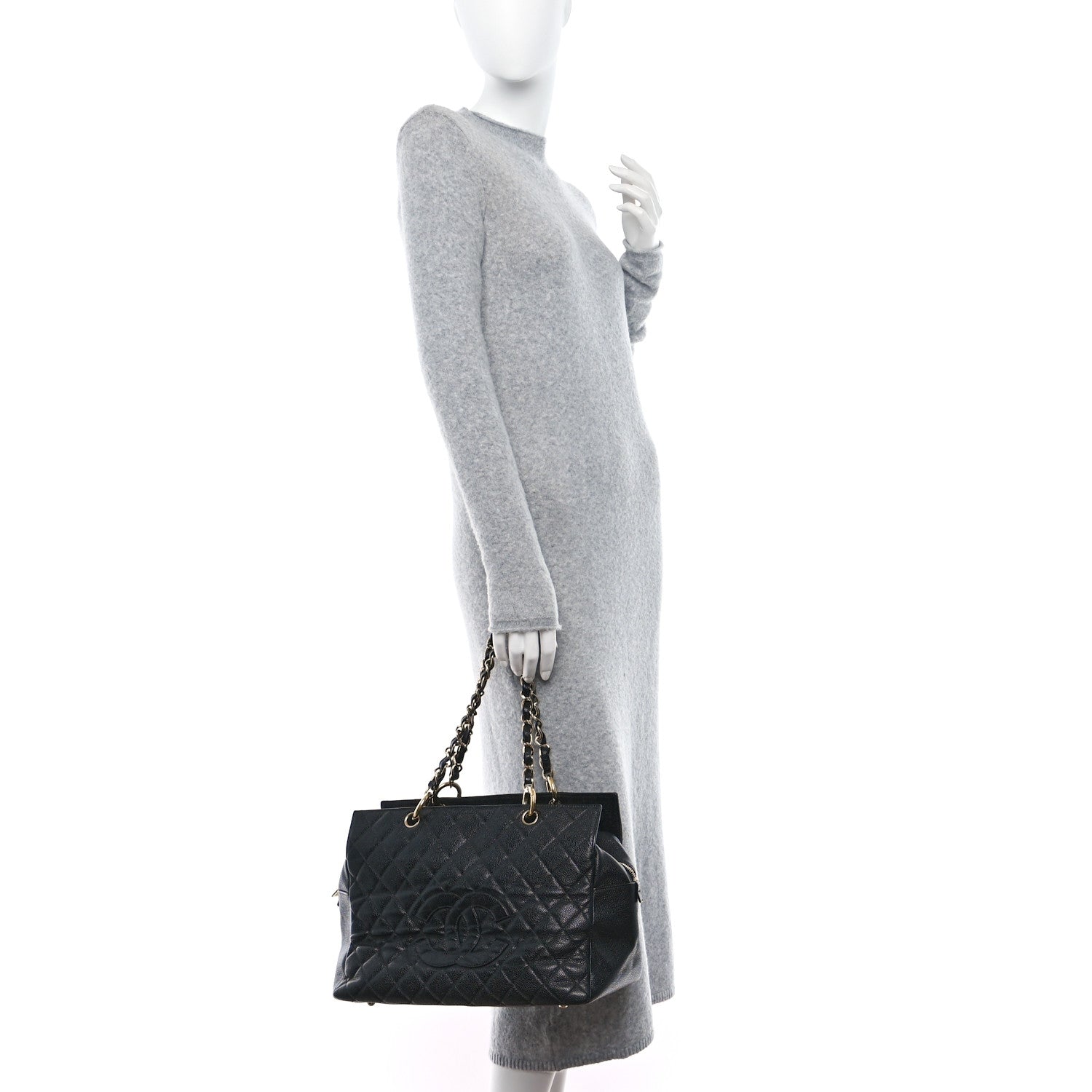 Chanel Caviar Quilted Grand Timeless Shopping Tote GTT Black 2 of 12