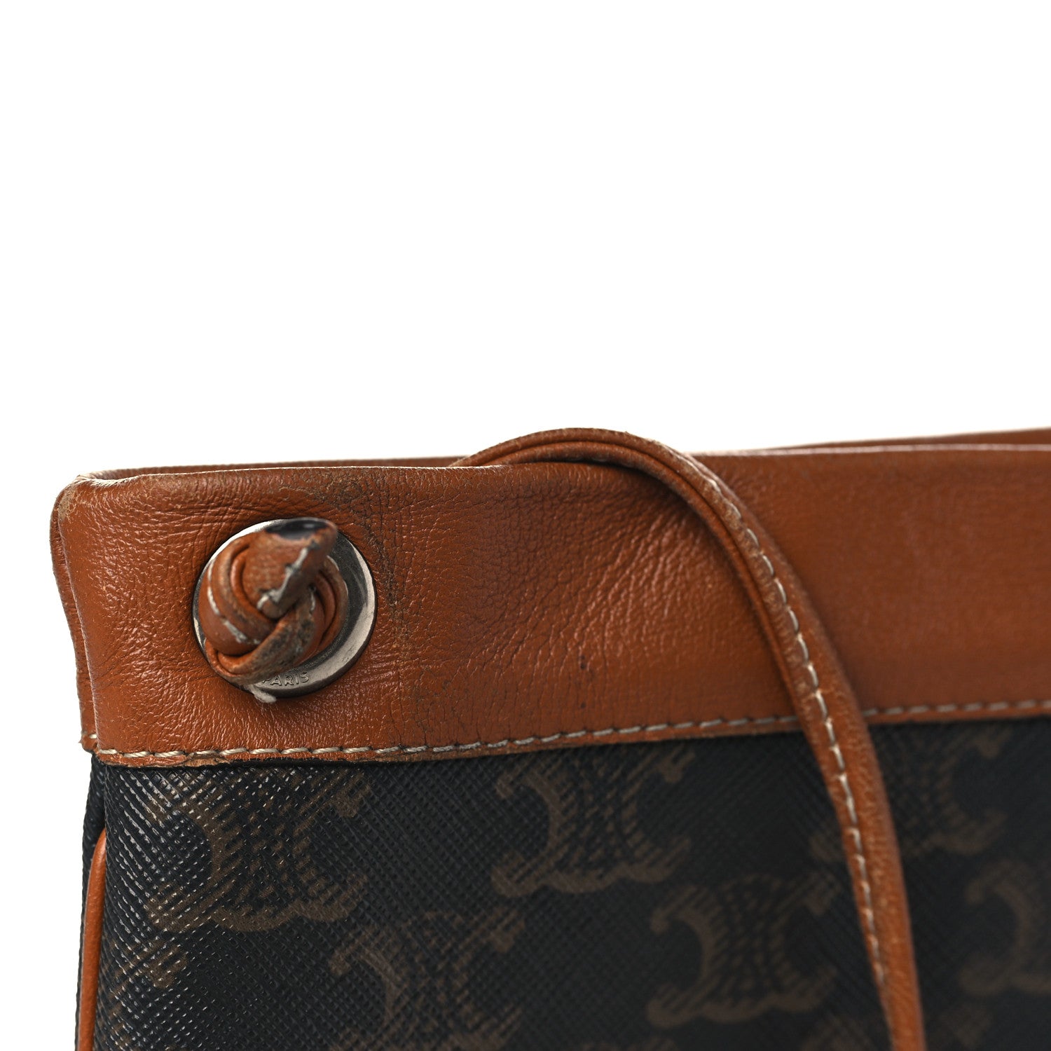 Celine Triomphe Canvas Calfskin Mini Poche Bag Tan 11 of 11