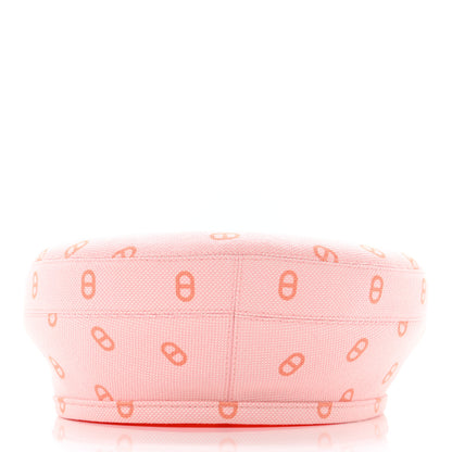 Hermes Canvas Womens Saint-Honore Chaine d'Ancre Beret 57 Rose Pop 4 of 9