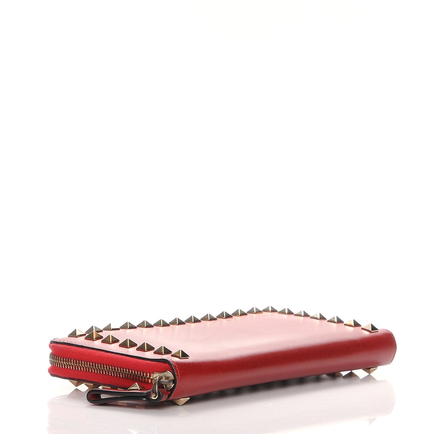 Valentino Garavani Calfskin Rockstud Zip Around Wallet Rosso Valentino 4 of 13