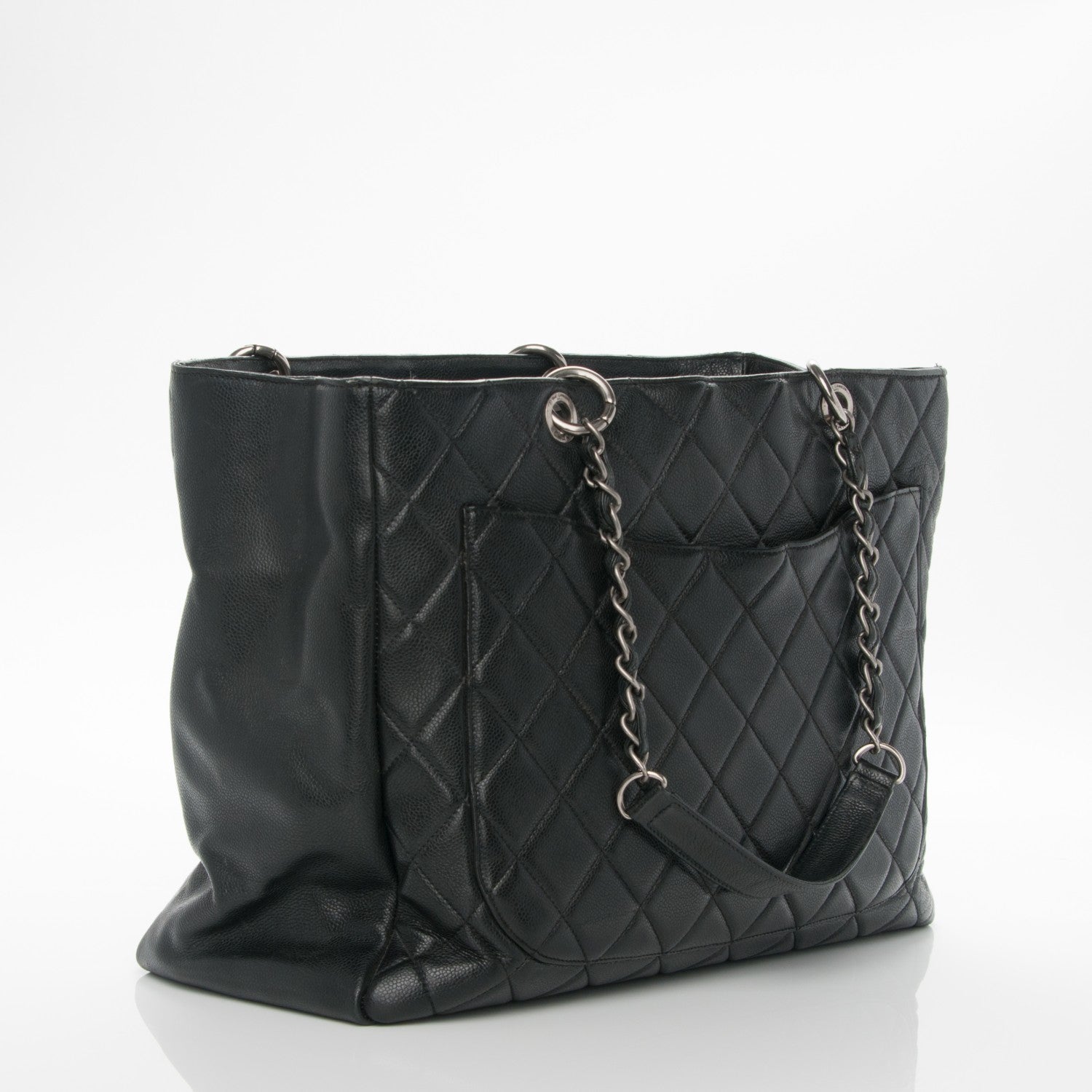 Chanel Caviar Quilted XL Grand Shopping Tote GST Dark Grey 3 of 11