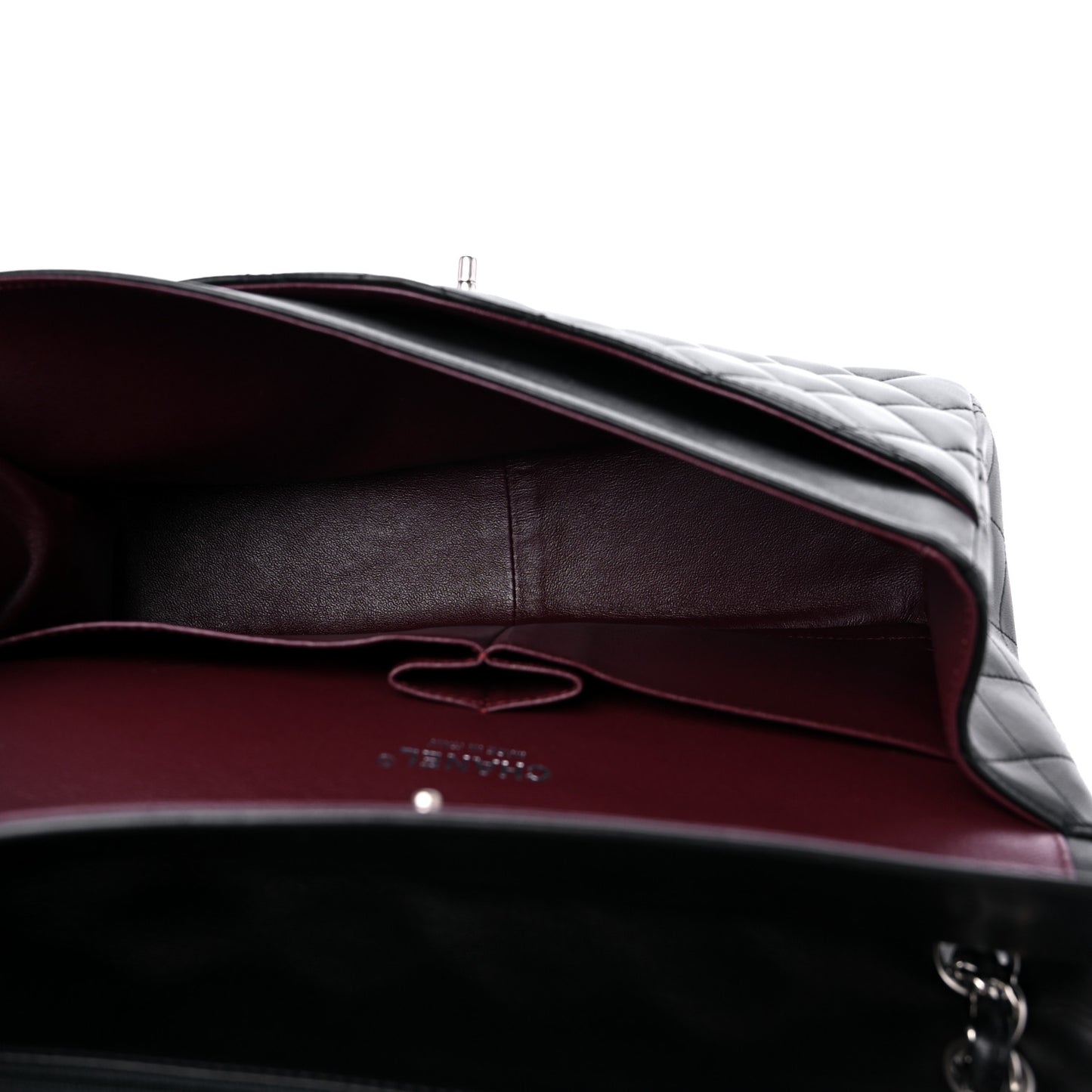 Lambskin Quilted Jumbo Double Flap Black