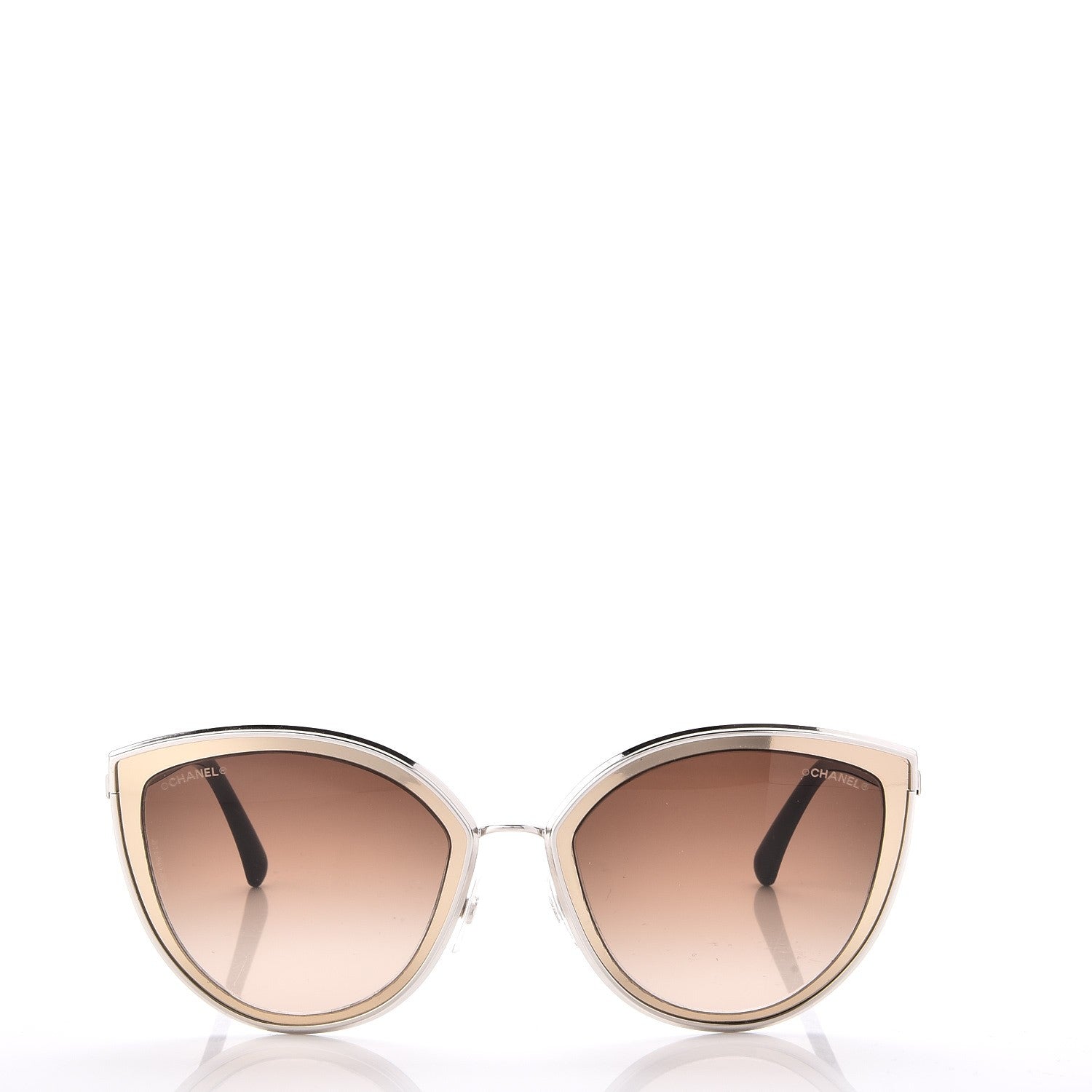 Chanel Metal Cat Eye Sunglasses 4222 Gold 2 of 7
