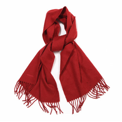 Hermes Cashmere Fringe Scarf Red 1 of 4