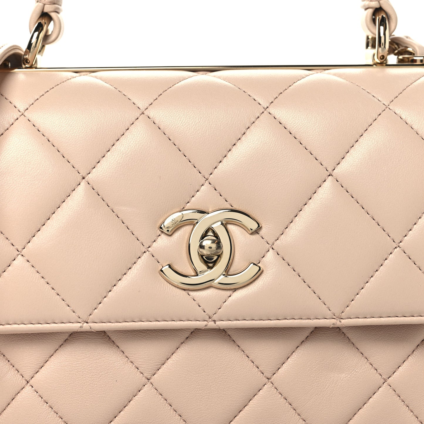 Lambskin Quilted Small Trendy CC Flap Dual Handle Bag Light Pink