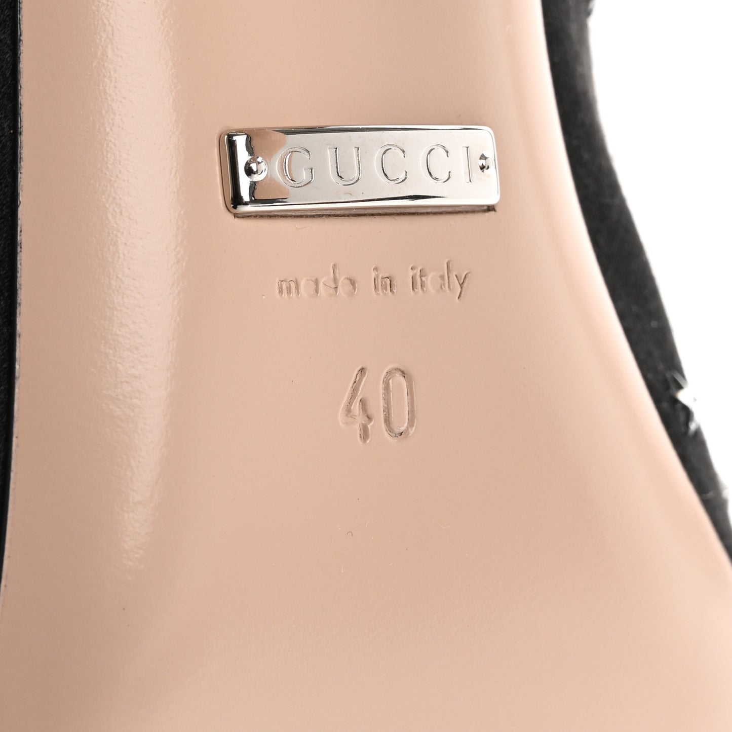 Silk Satin Star Studded Pumps 40 Black