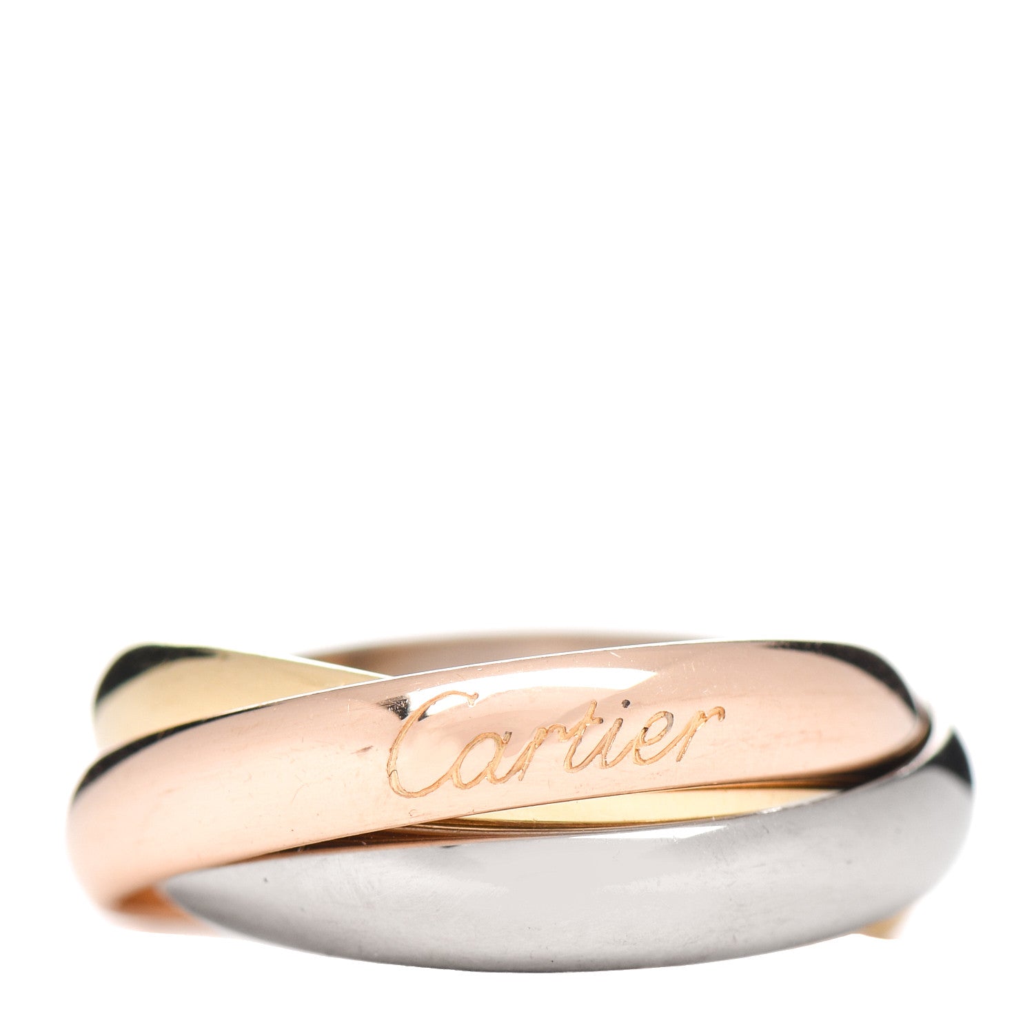 Cartier 18K Pink Yellow White Gold Classic Trinity Ring 53 6.25 1 of 5
