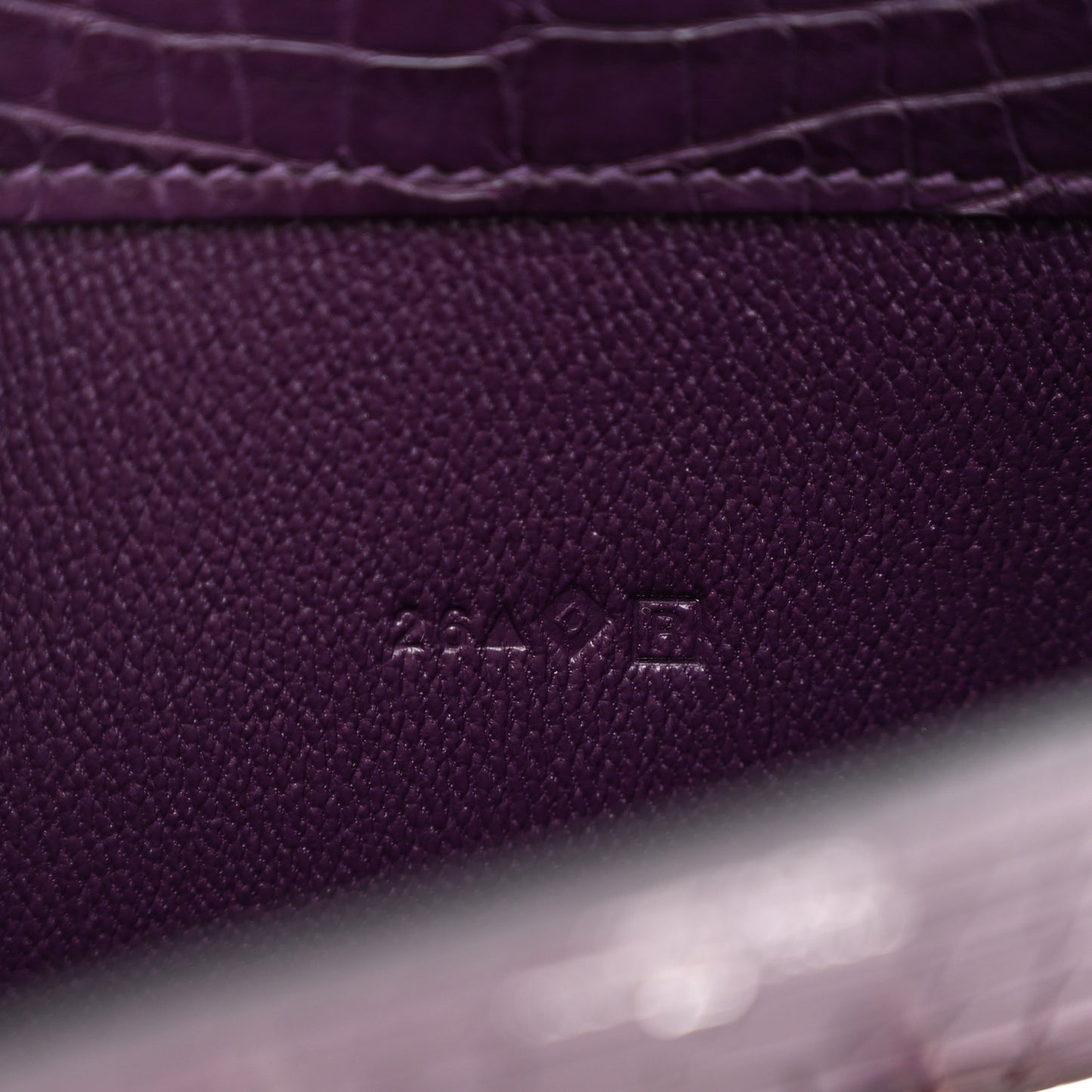 Matte Alligator Constance Long Wallet Amethyst