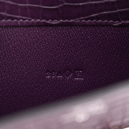 Hermes Matte Alligator Constance Long Wallet Amethyst 7 of 8