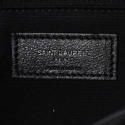 Saint Laurent Nubuck Crocodile Embossed Monogram Medium Niki Chain Satchel Black 6 of 10