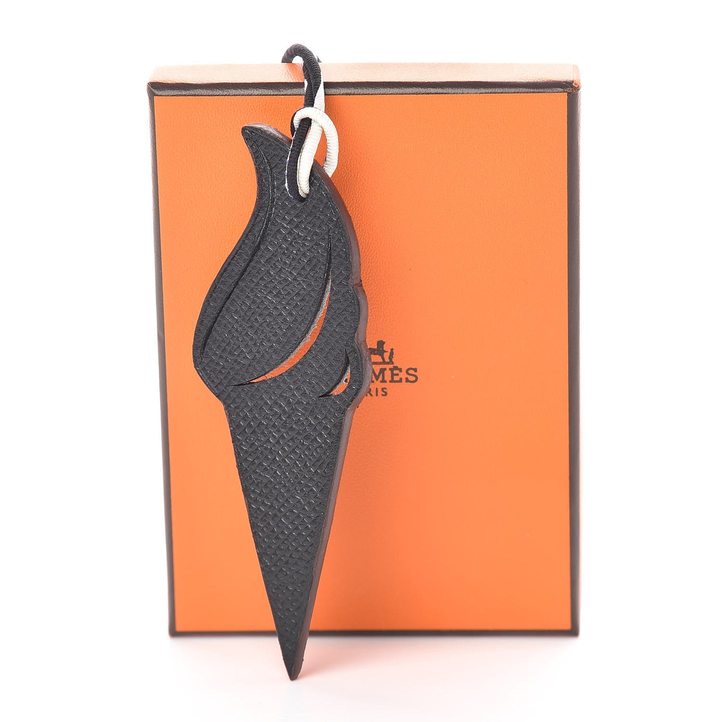 Epsom Togo Petit H Ice Cream Bag Charm Black Gris Mouette