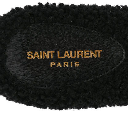 Saint Laurent Shearling Tribute Flat Mules 38.5 Black 7 of 13