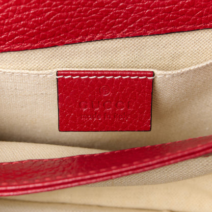 Gucci Dollar Calfskin Crystal Web Mini Dionysus Bamboo Top Handle Bag Hibiscus Red 6 of 13
