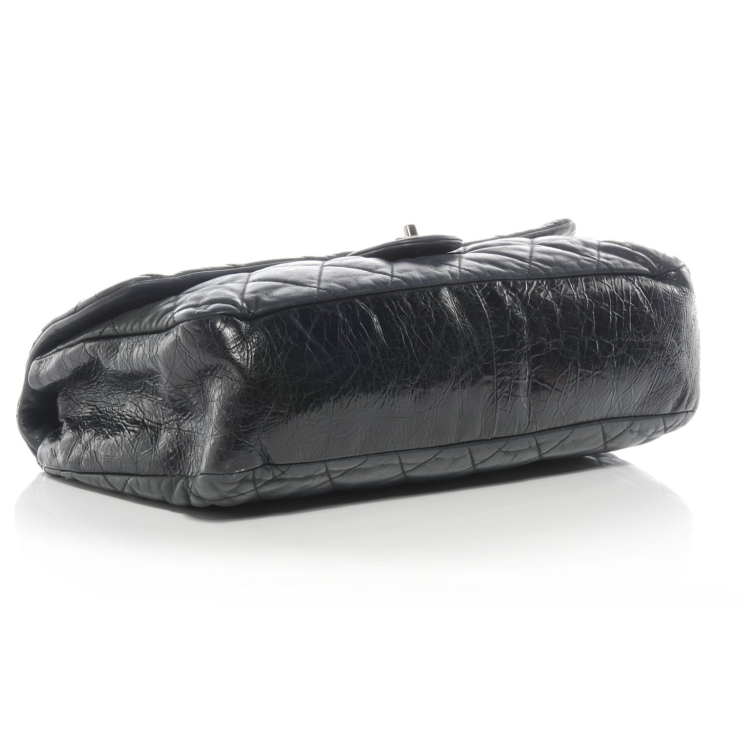 Iridescent Calfskin In The Mix Jumbo Flap Black