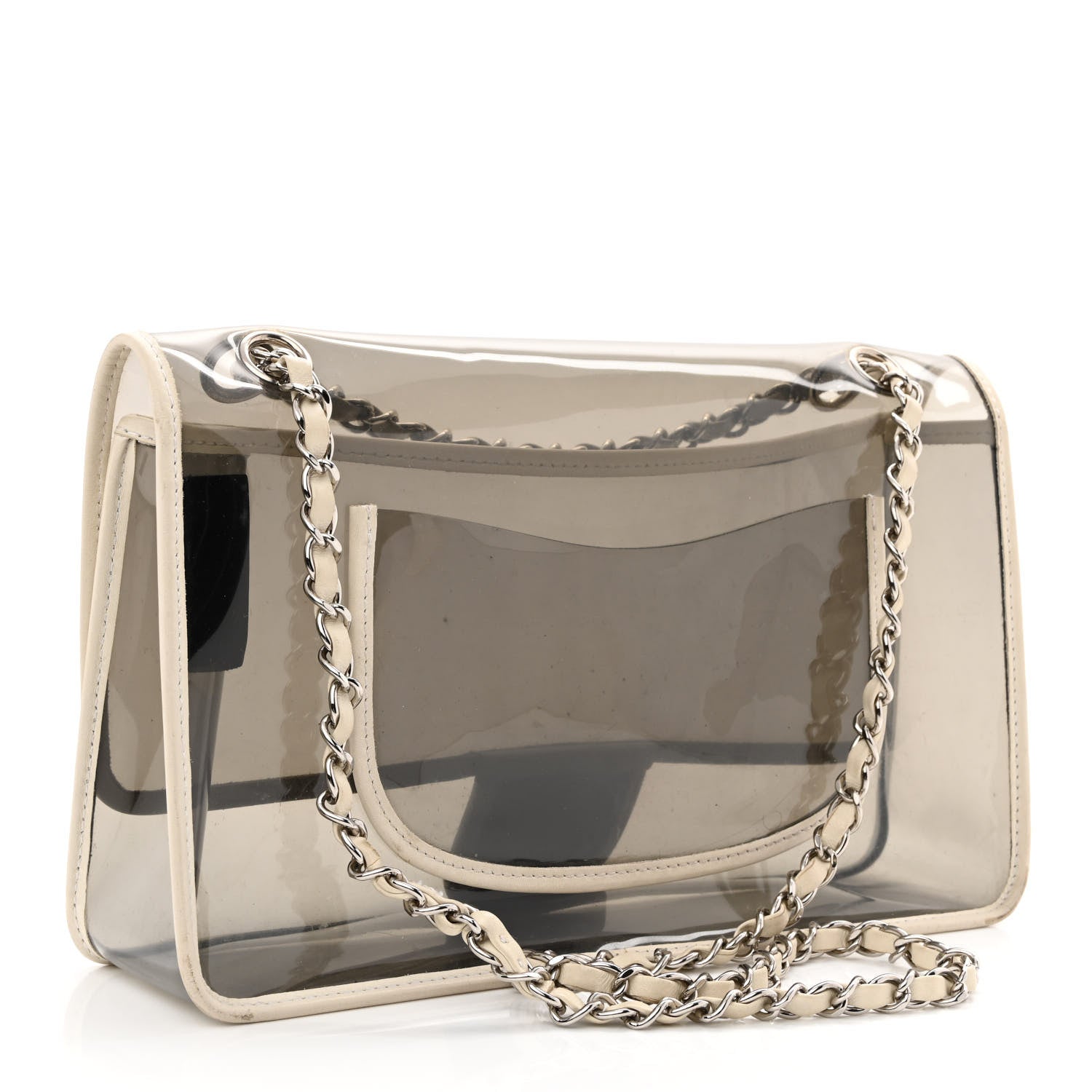 Chanel Lambskin Vinyl Large Naked Flap Silver 3 of 10