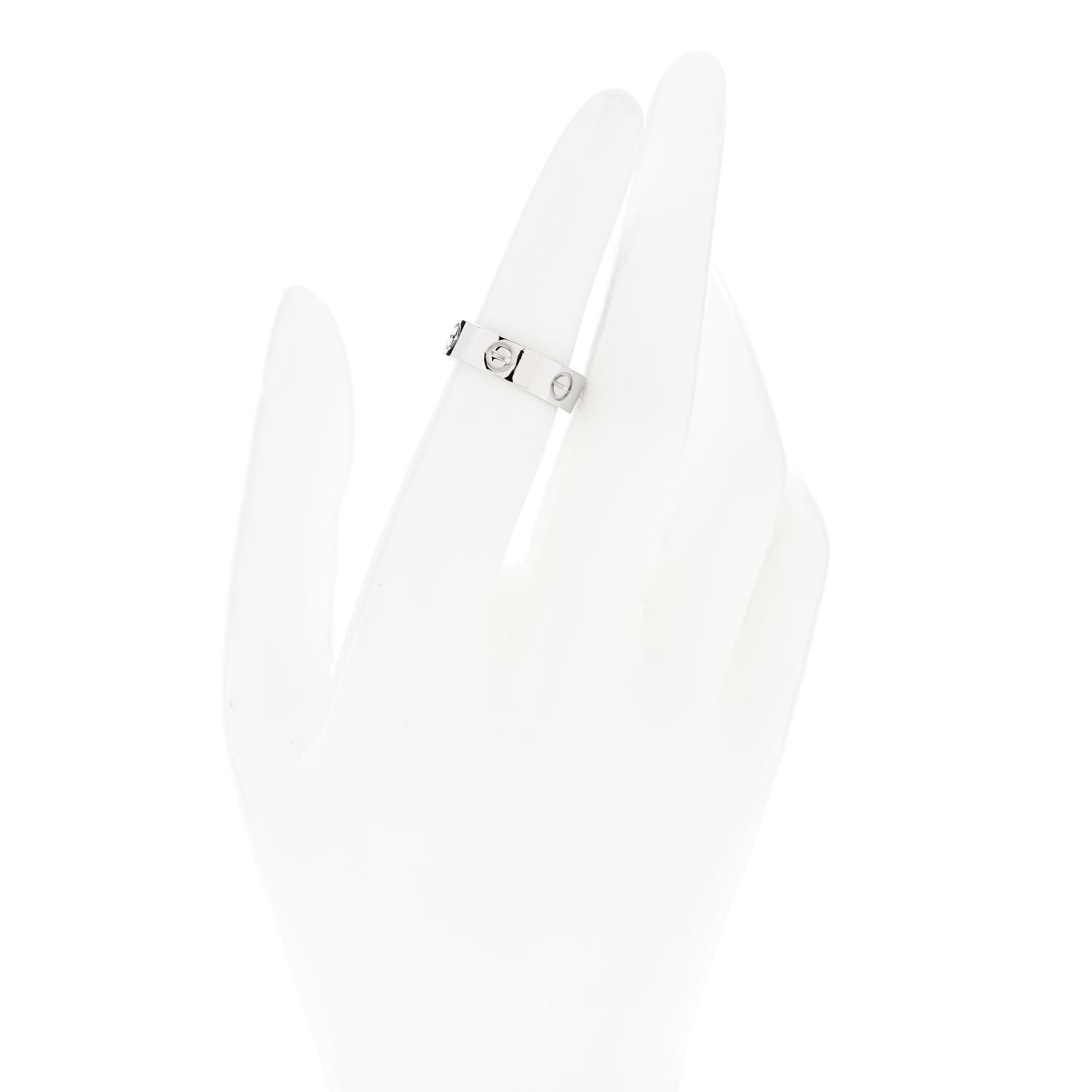 Cartier 18K White Gold 5.5mm LOVE Ring 51 5.75 2 of 5