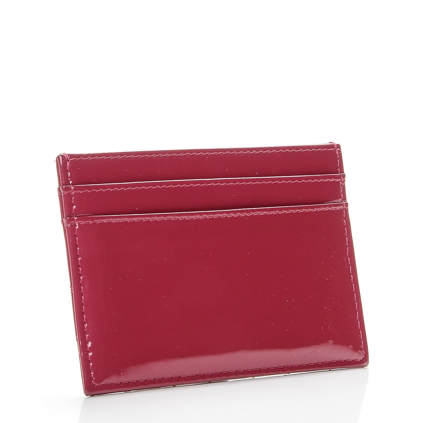 Patent Quilted Brilliant Card Holder Pink