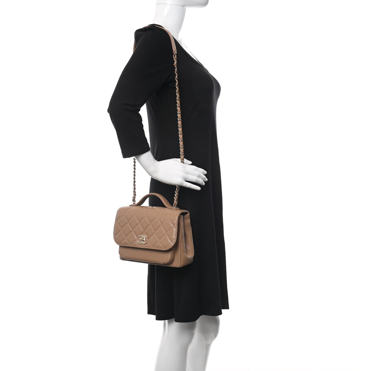 Chanel Caviar Quilted Medium Business Affinity Flap Beige 2 of 10
