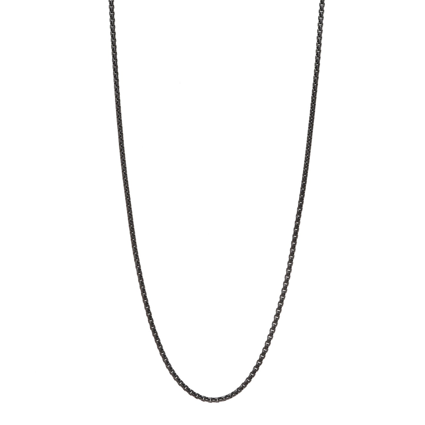 Darkened Stainless Steel 2.7mm Box Chain Necklace 22"