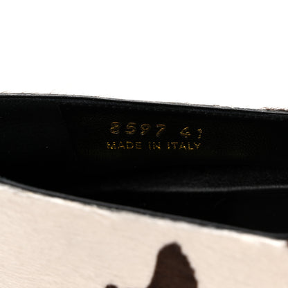 Prada Calf Hair Cow Print Ballerina Flats 41 White Moro 9 of 10
