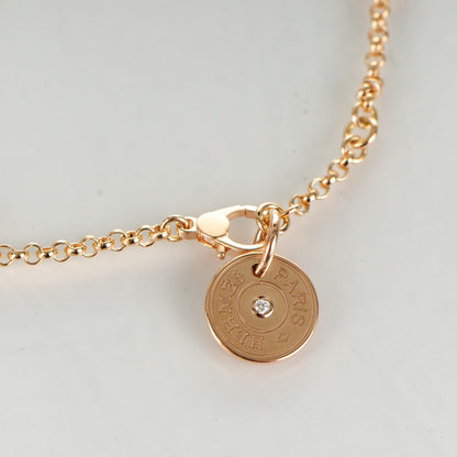 Hermes 18K Rose Gold Diamond Gambade Bracelet SH 4 of 6
