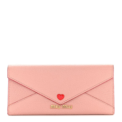 Miu Miu Goatskin Madras Love Envelope Wallet Black Orchidea 1 of 11