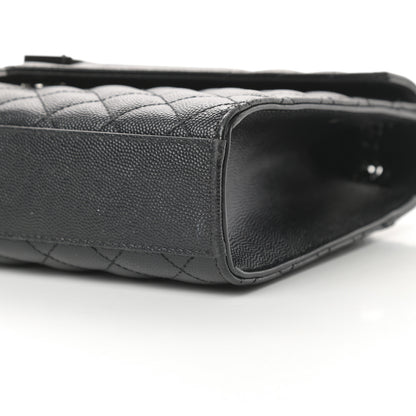Saint Laurent Grain De Poudre Textured Mixed Matelasse Triquilt Medium Monogram Satchel Black 10 of 13