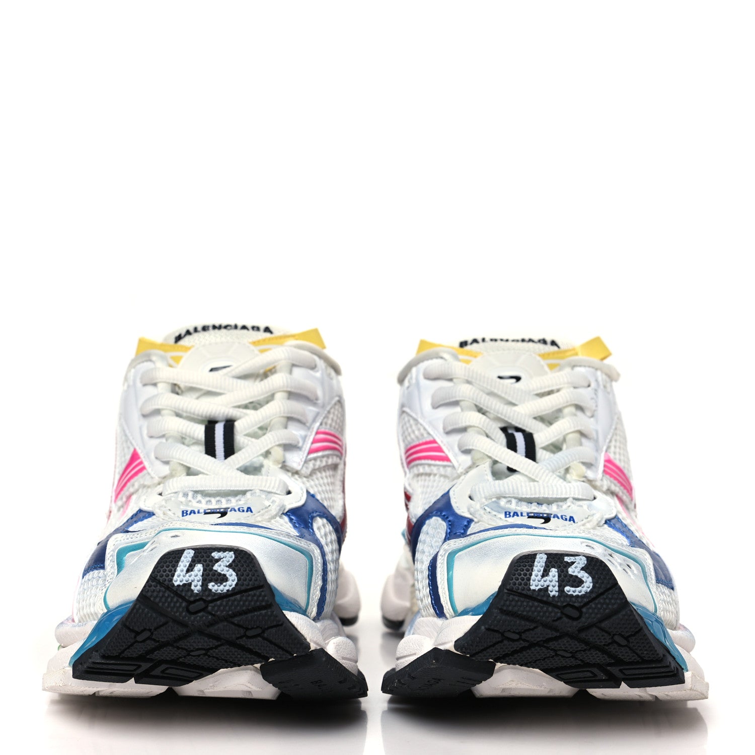 Balenciaga Mesh Rubber Distressed Mens Runner Sneakers 43 Multicolor 3 of 11