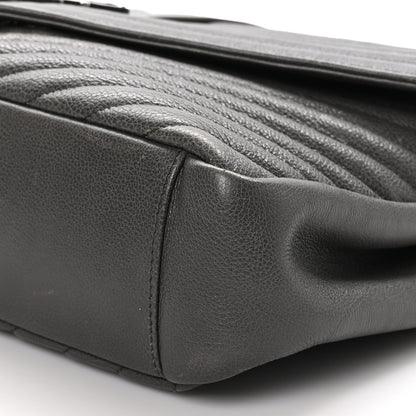 Saint Laurent Sheepskin Matelasse Chevron Monogram Large College Satchel Dark Anthracite 9 of 13