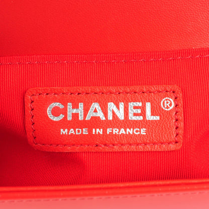 Chanel Glazed Calfskin Small Boy Flap Red 7 of 8