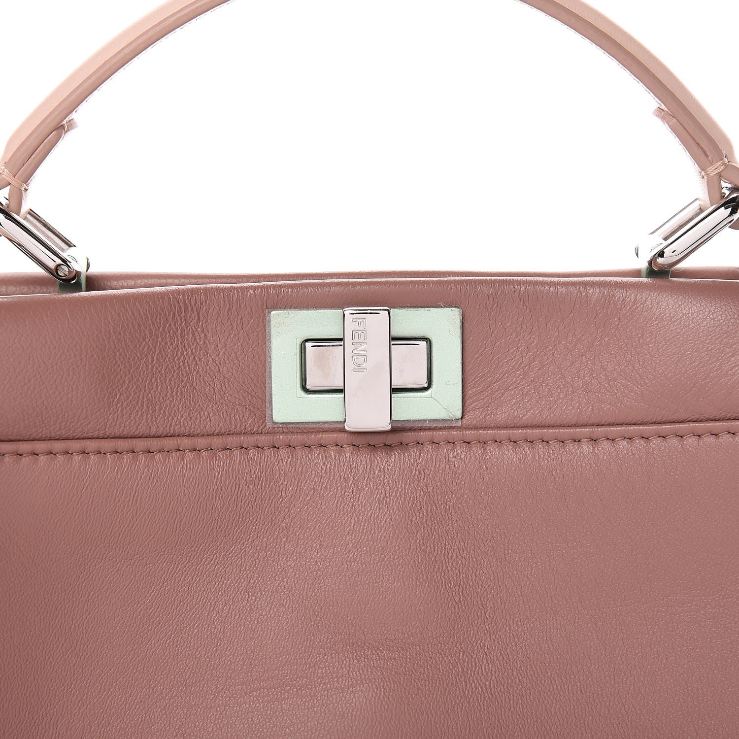 Fendi Nappa Colorblock Mini Peekaboo Iconic Satchel English Rose Plaster Oxigen 10 of 14