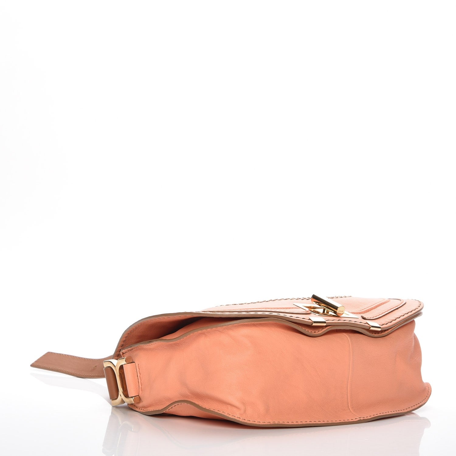Chloe Calfskin Marcie Lock Messenger Peach Pink 4 of 7