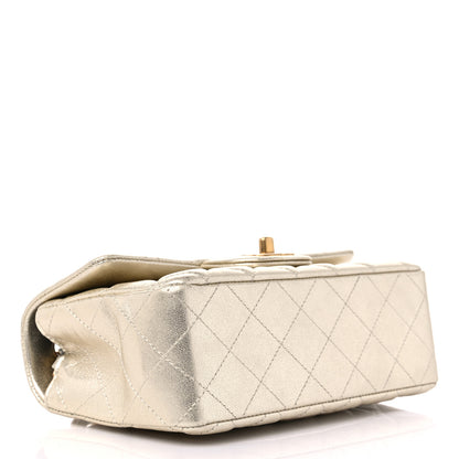 Chanel Metallic Lambskin Quilted Mini Rectangular Flap Gold 4 of 9