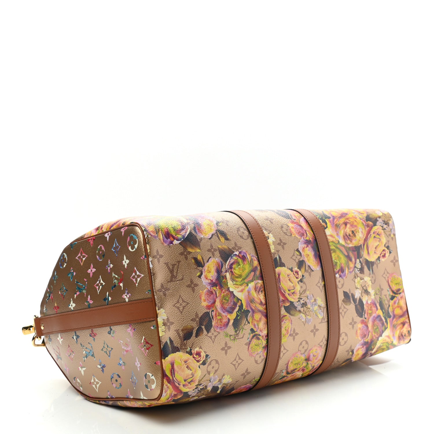 Louis Vuitton Metallic Monogram LV Garden Keepall Bandouliere 45 Gold 3 of 8