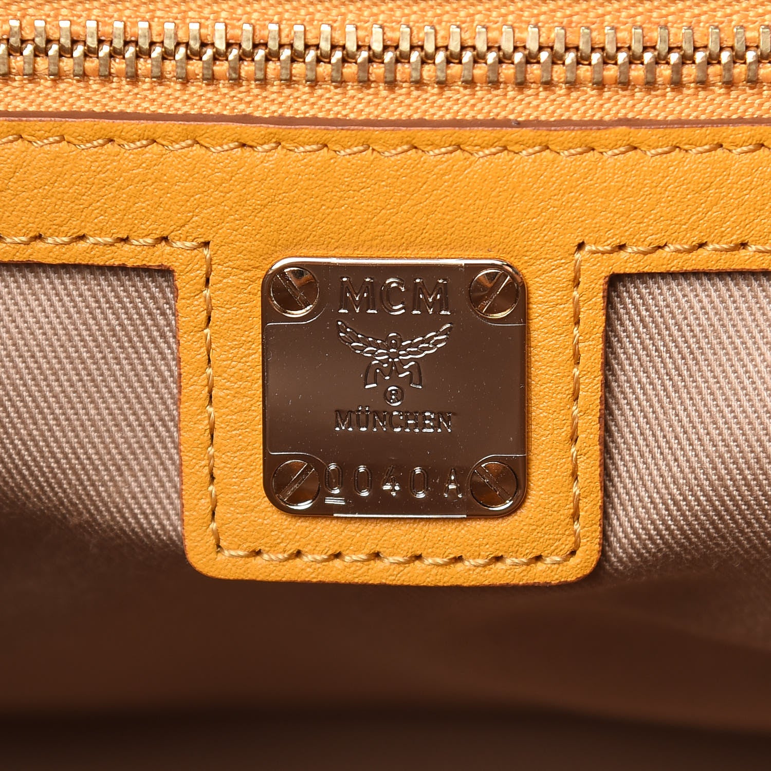 MCM Calfskin Ottomar Monogram Medium Klara Hobo Golden Mango 7 of 10