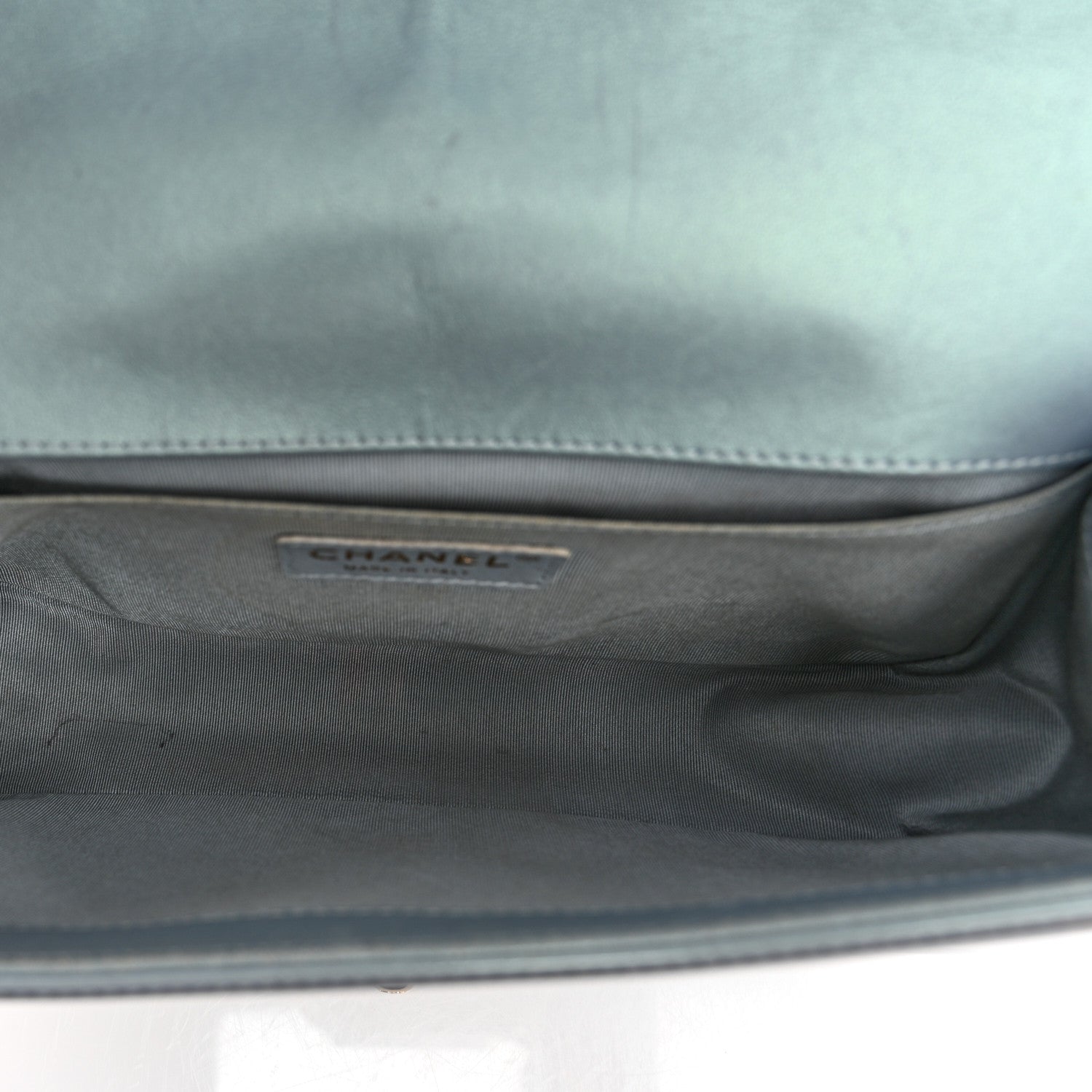 Chanel Iridescent Patent Calfskin Quilted Medium Boy Flap Light Blue 5 of 14