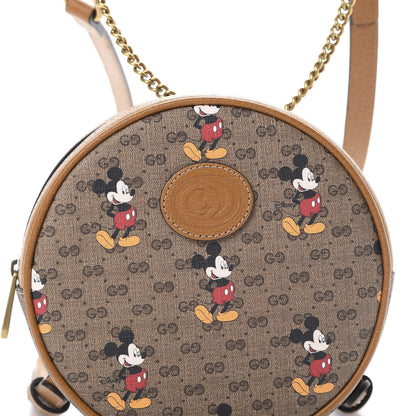 Gucci X DISNEY Mini Vintage GG Supreme Monogram Mickey Mouse Round Backpack Beige Vintage Sun Oil 7 of 11