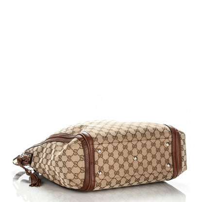 Gucci Monogram Cellarius Calfskin Large Bella Hobo Beige Ebony Cuir 4 of 7