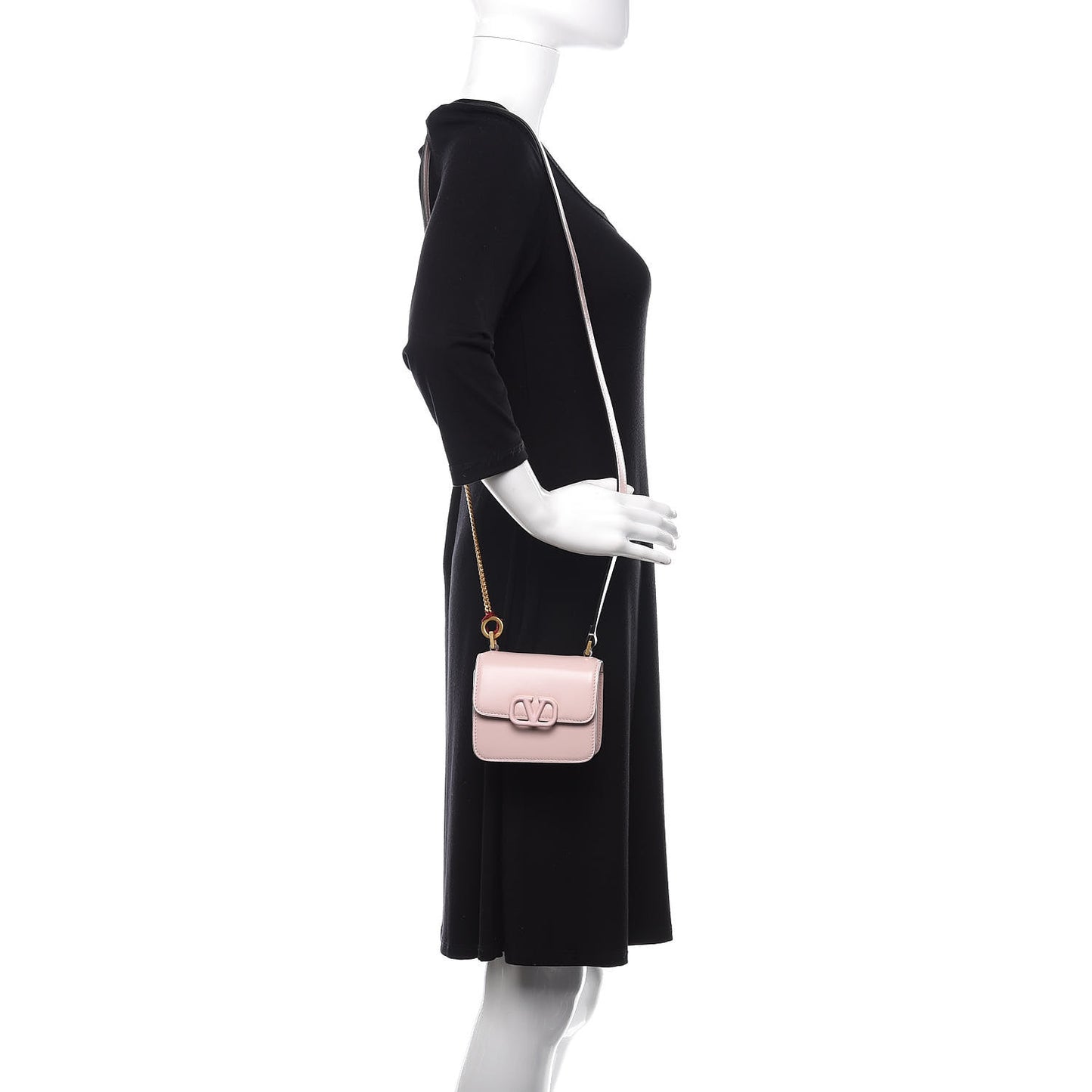 Smooth Calfskin Micro VSling Shoulder Bag Rose Quartz